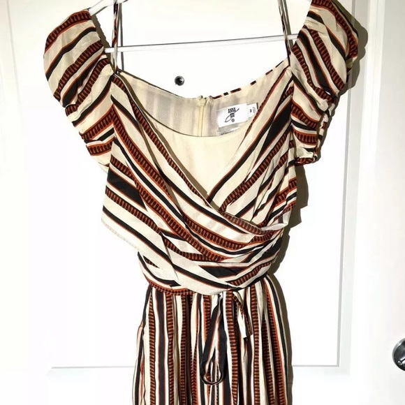 M ANNA SUI Silk Dress for Target 20th Anniversary XXO Striped Off Shoulder Red - Picture 6 of 9